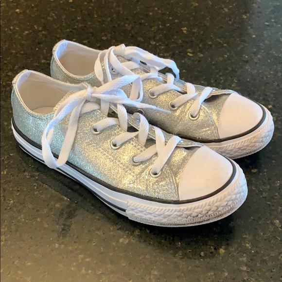 silver glitter converse kids
